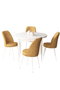 Hanah Home Juego de Mesa y Sillas de Comedor de 5 Piezas Blanco y Cappuccino